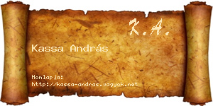 Kassa András névjegykártya